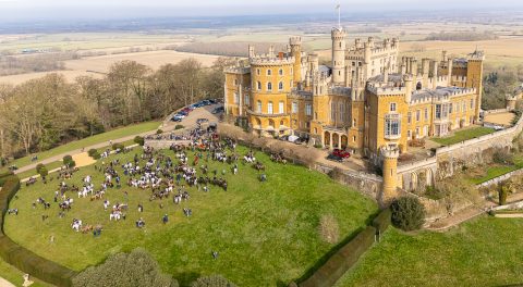 A drone image of Belvoir Castle